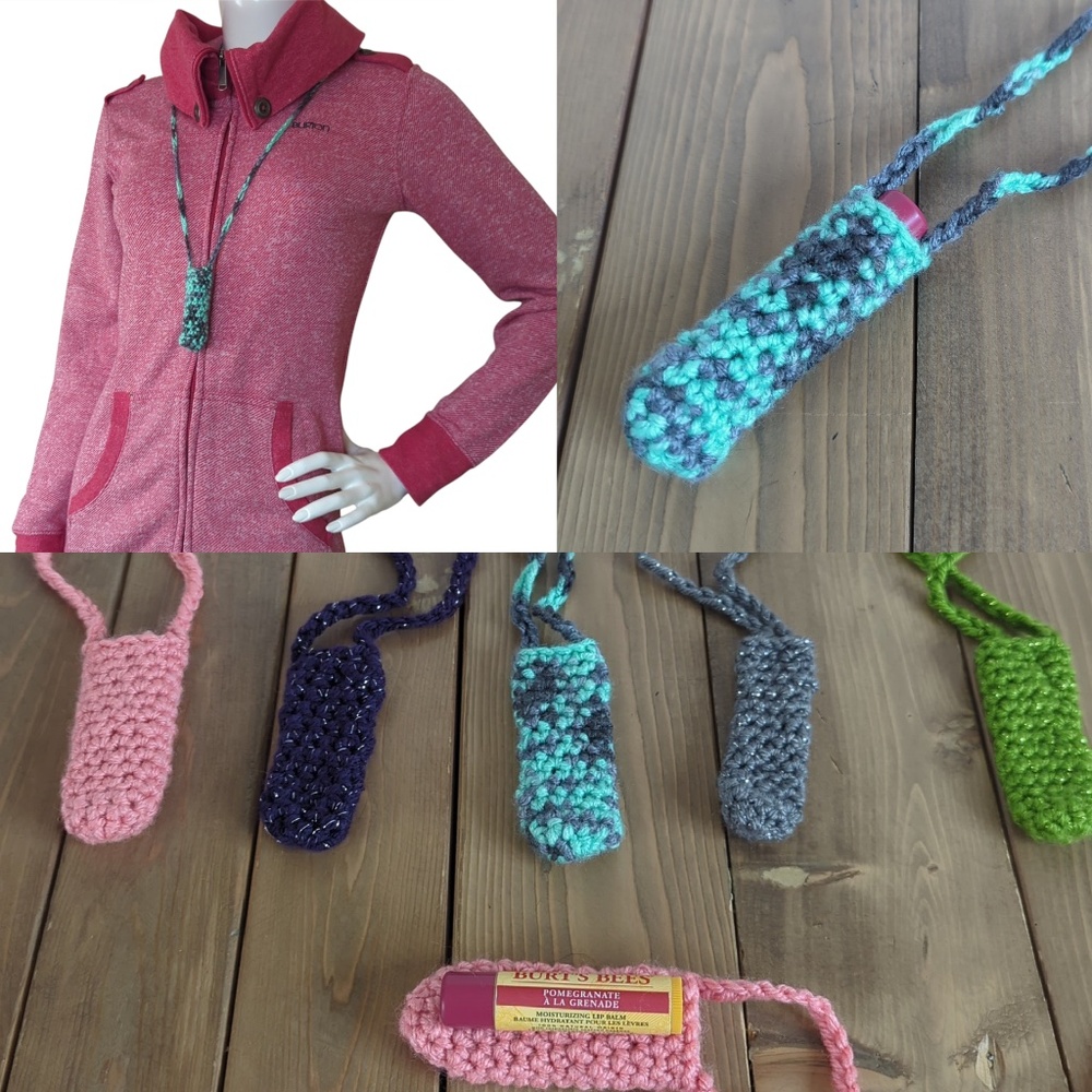 Handmade Crochet Lipgloss Lip Balm Chapstick Cozy Cover